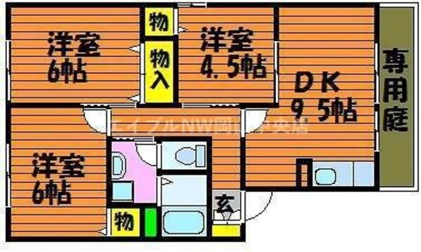 スゥイートガーデン国富 東棟の物件間取画像